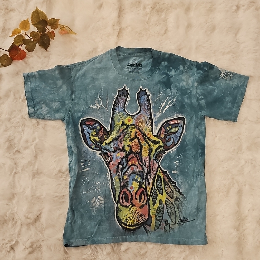 The Mountain Teal Tie-Dye Giraffe Graphic Tee